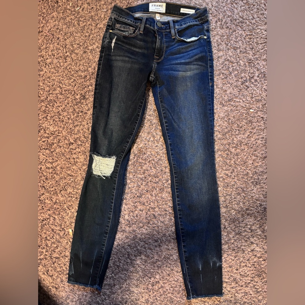 Frame Denim Dark Blue Skinny Jeans